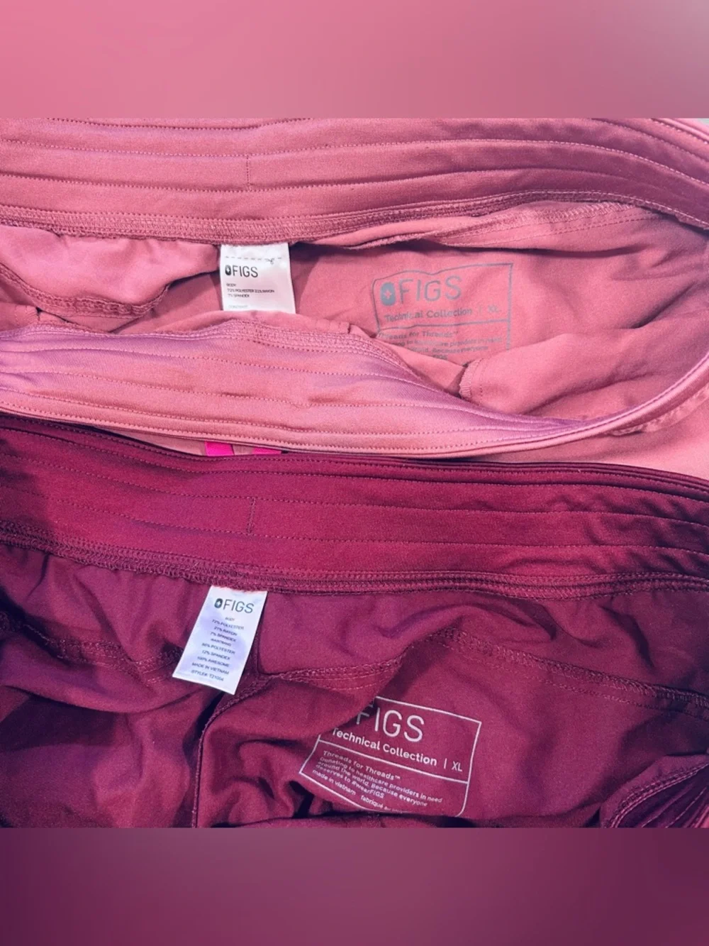 3 Figs Women’s XL Kade Cargo Scrub Pants Nurse Pink Green Maroon Straight Leg - Picture 5 of 6